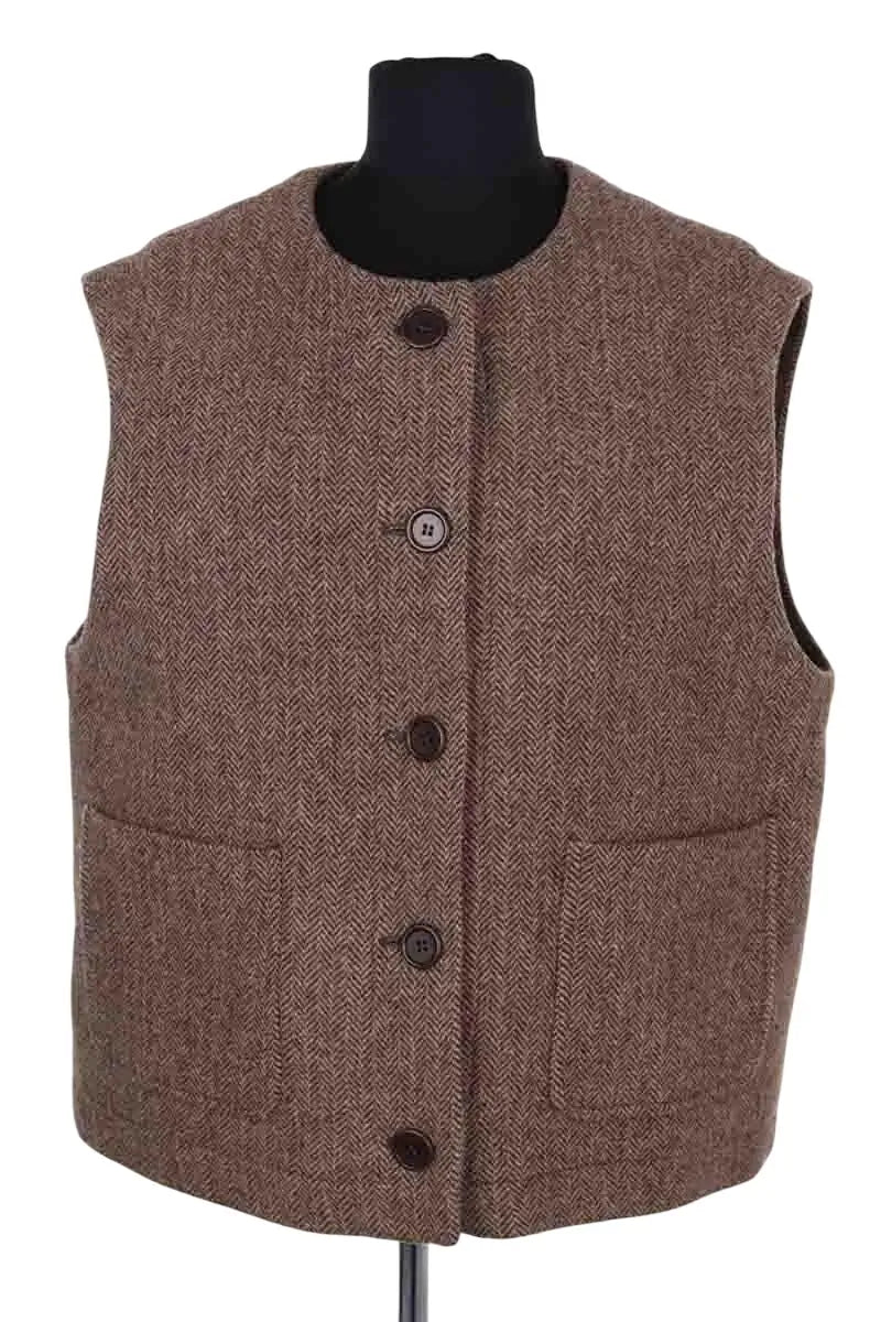 Gilet Gerard Darel Marron en Laine, taille M - Seconde Main