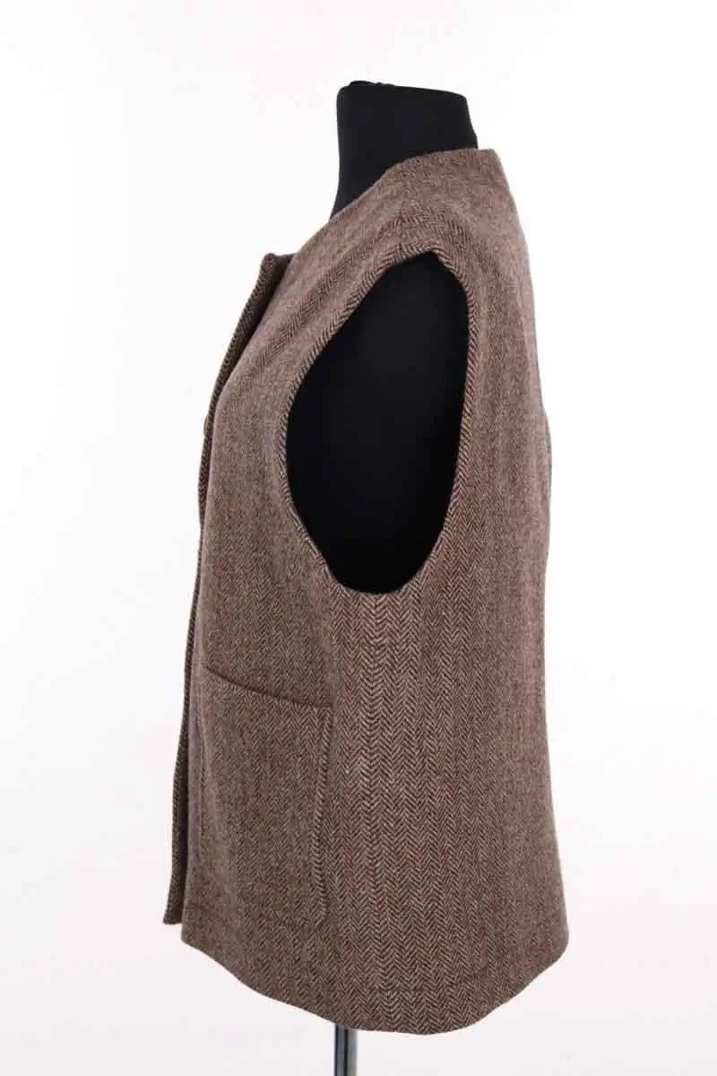 Gilet Gerard Darel Marron en Laine