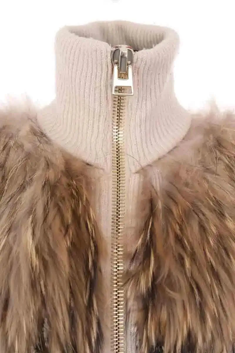 Gilet Hotel Particulier Beige en Fourrure