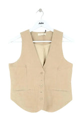 Gilet Mes Demoiselles Garbo Doré en Lin, taille S - Seconde Main