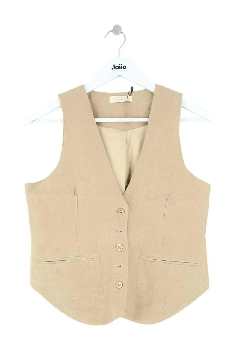 Gilet Mes Demoiselles Garbo Doré en Lin, taille S - Seconde Main
