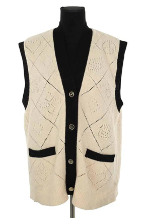 Gilet Sandro Beige en Laine, taille M - Seconde Main