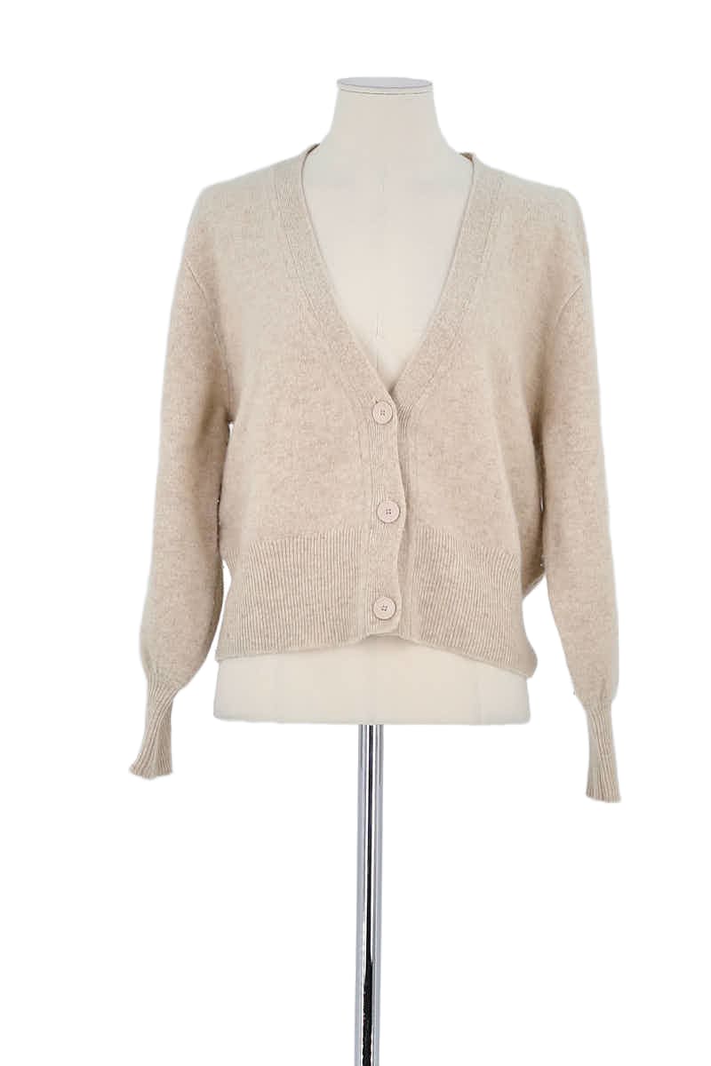 Gilet Sandro Beige en Laine, taille S - Seconde Main