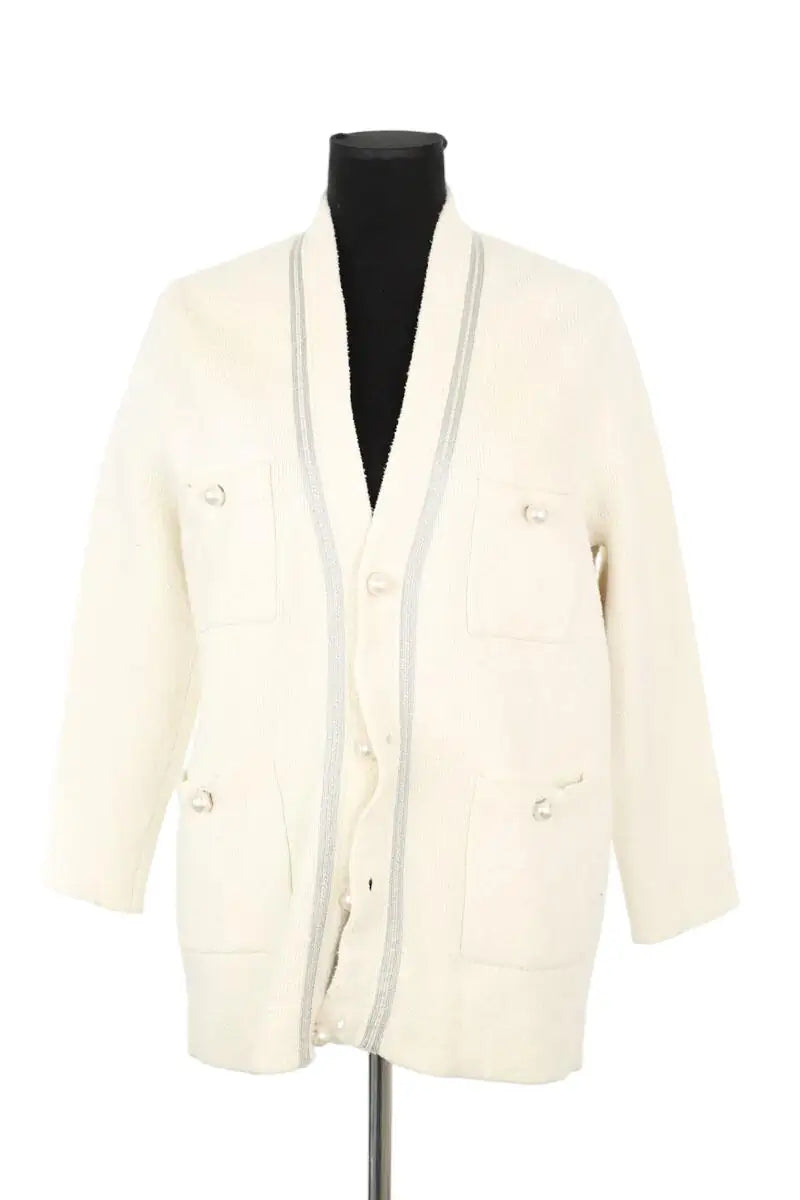 Gilet Sandro Blanc en Coton, taille XS - Seconde Main