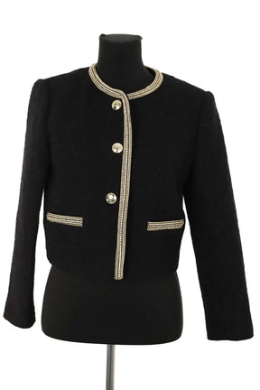Gilet Sandro Cambridge Noir en Coton, taille S - Seconde Main