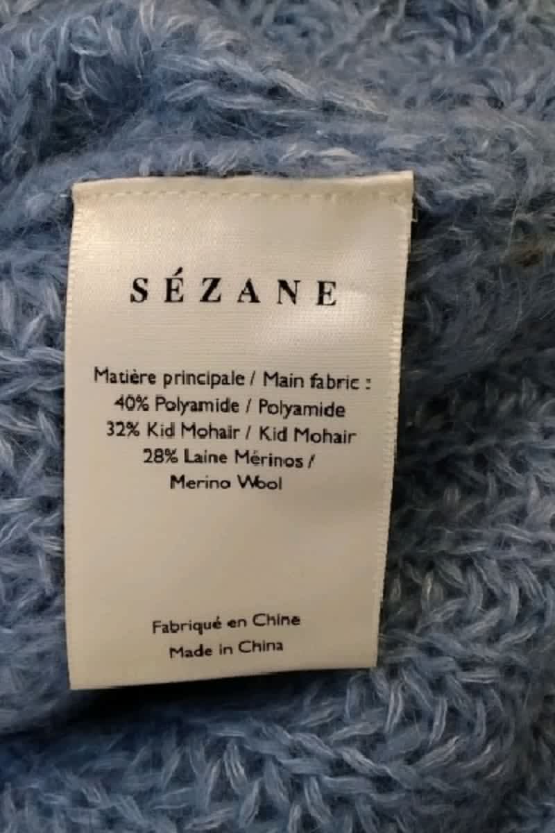 Gilet Sézane Bleu en Polyamide