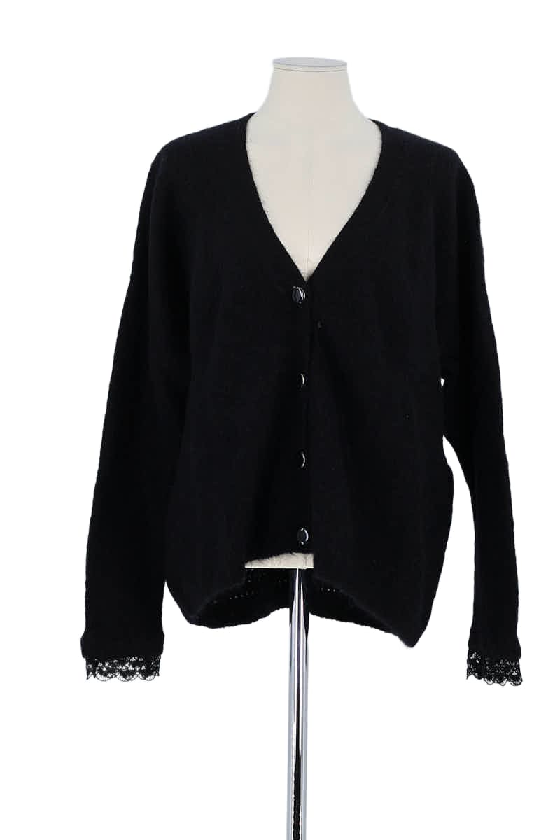 Gilet Sézane Noir en Laine, taille L - Seconde Main