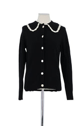 Gilet Sézane Noir en Laine, taille S - Seconde Main