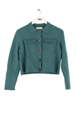 Gilet Sézane Vert en Laine, taille S - Seconde Main
