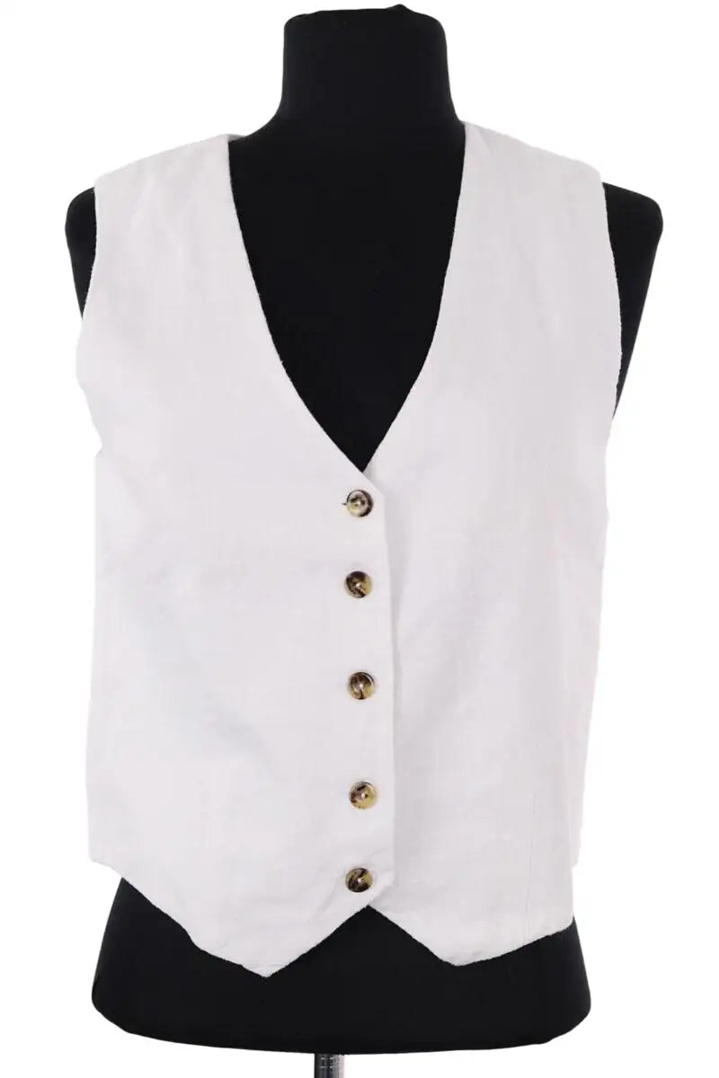 Gilet Songe Lab Blanc en Lin, taille XS - Seconde Main