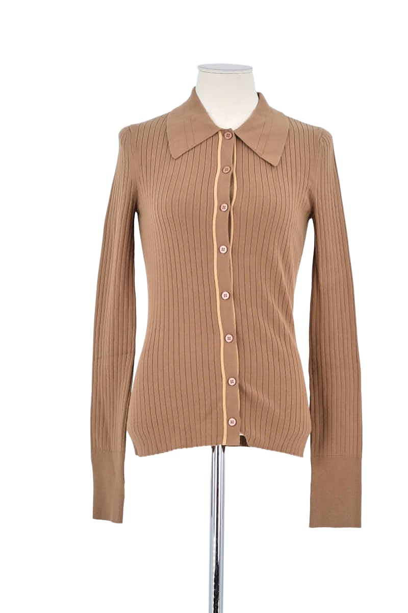 Gilet Tresse Marron en Viscose, taille S - Seconde Main