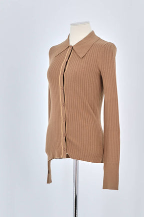 Gilet Tresse Marron en Viscose