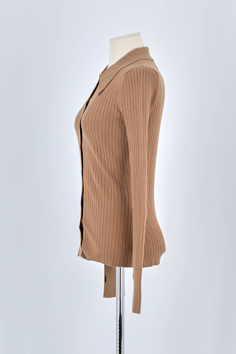 Gilet Tresse Marron en Viscose