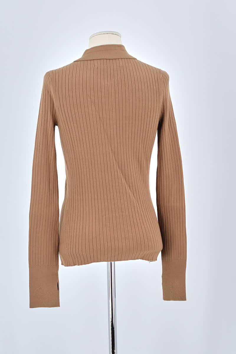 Gilet Tresse Marron en Viscose
