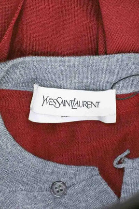 Gilet Yves Saint Laurent Rouge en Laine