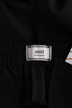 Pantalon droit Ami Noir en Laine