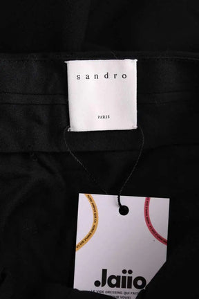 Pantalon droit Sandro Noir en Laine
