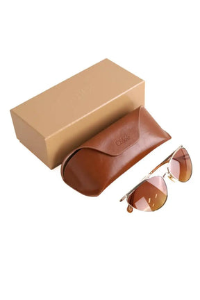 Lunettes de soleil Chloé Marron en Métal