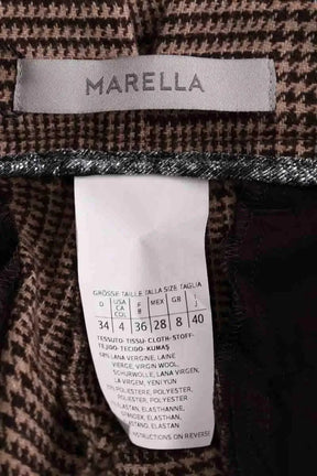Pantalon droit Marella Beige en Laine