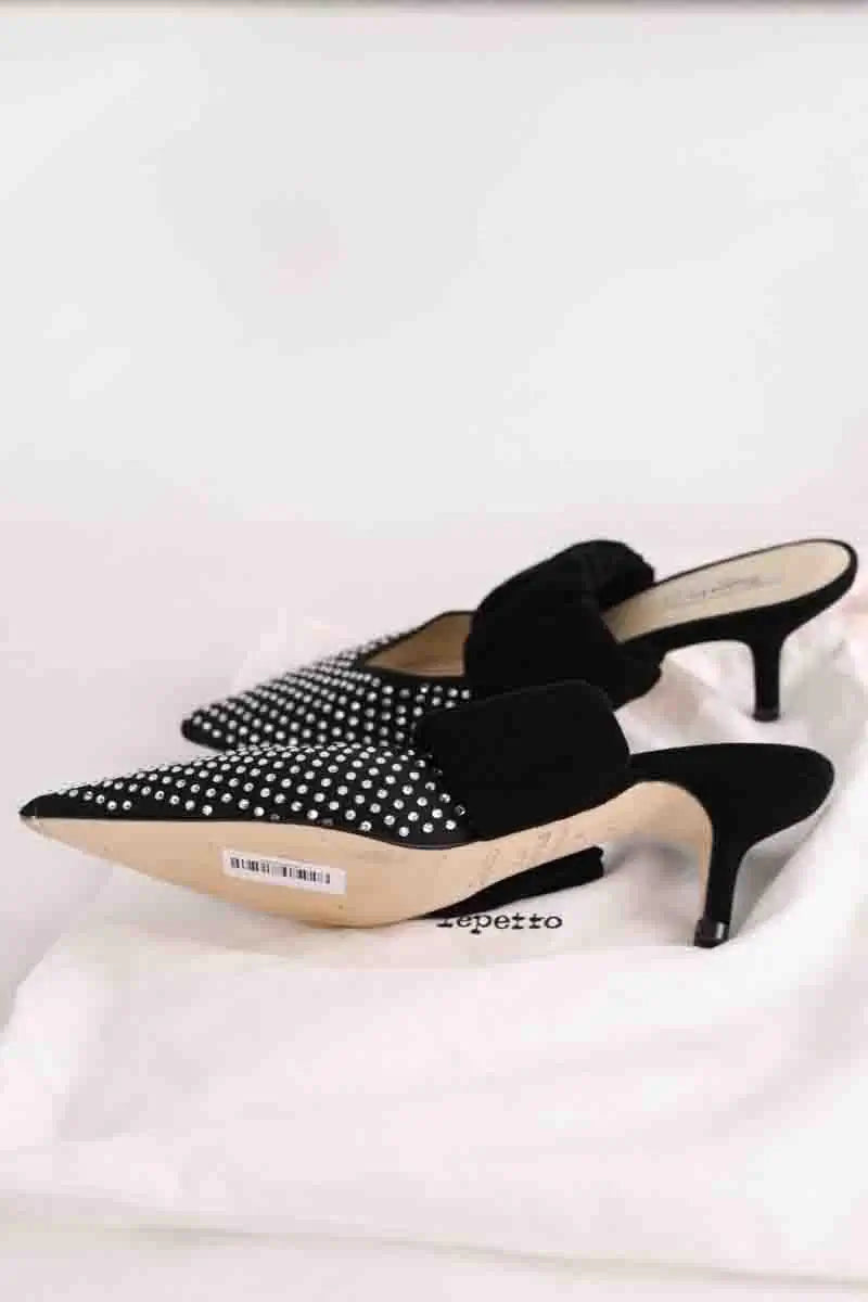 Talons Repetto Noir en Daim