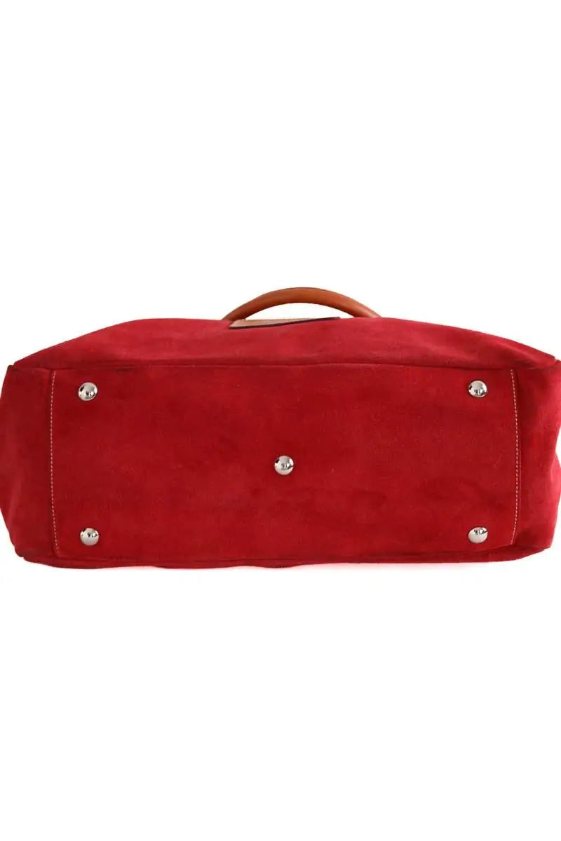Cabas Ines de la Fressange Rouge en Daim