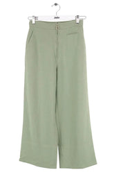 Pantalon droit Claudie Pierlot Kaki en Lin, taille XS - Seconde Main