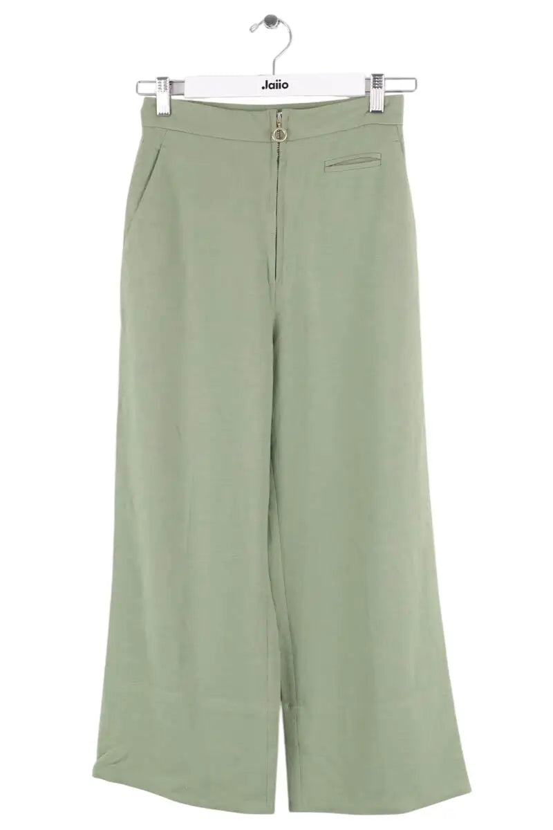 Pantalon droit Claudie Pierlot Kaki en Lin, taille XS - Seconde Main