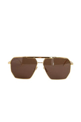 Lunettes de soleil Bottega Veneta Doré en Métal - Seconde Main