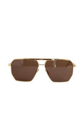 Lunettes de soleil Bottega Veneta Doré en Métal - Seconde Main