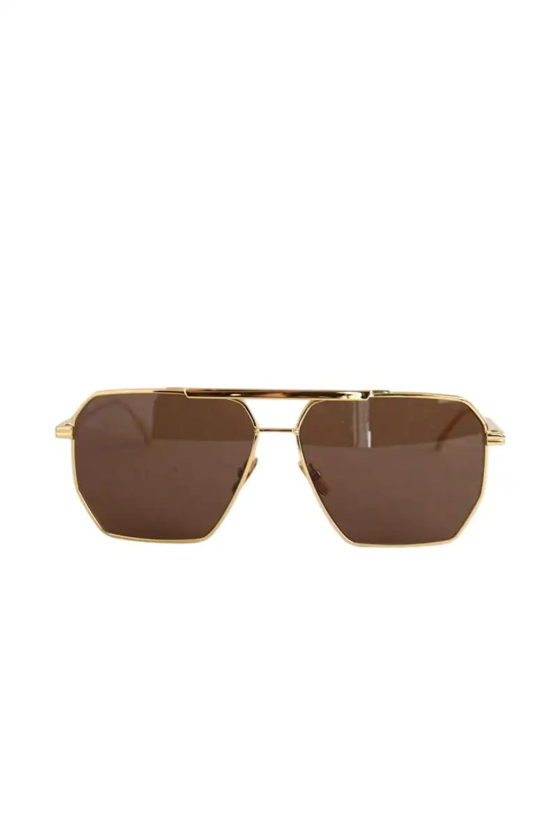 Lunettes de soleil Bottega Veneta Doré en Métal - Seconde Main