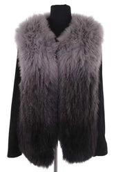 Manteau Maje Gris en Fourrure, taille M - Seconde Main