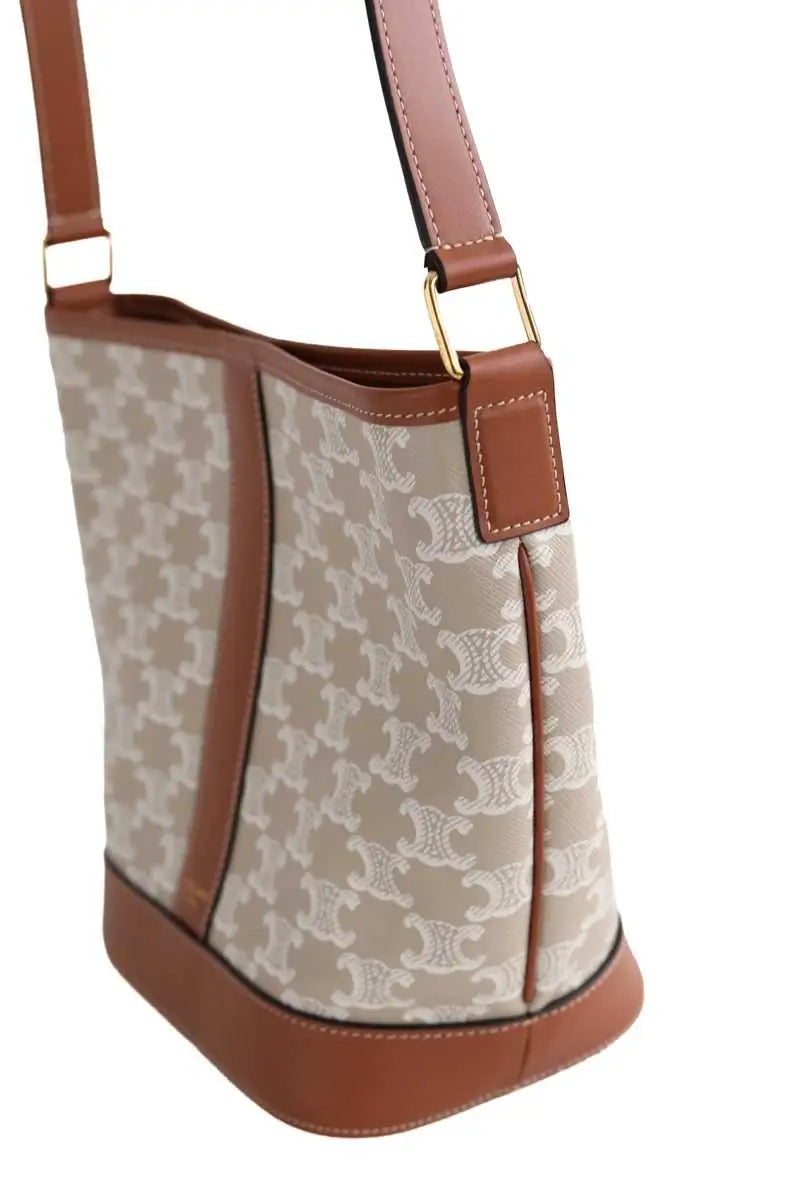 Sac à bandoulière Celine SAC SEAU Beige en Cuir