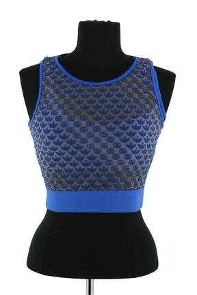 Haut de sport Gucci Bleu en Synthétique, taille S - Seconde Main