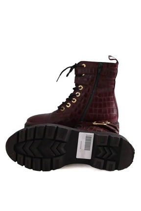 Boots à lacets Claudie Pierlot Bordeaux en Cuir