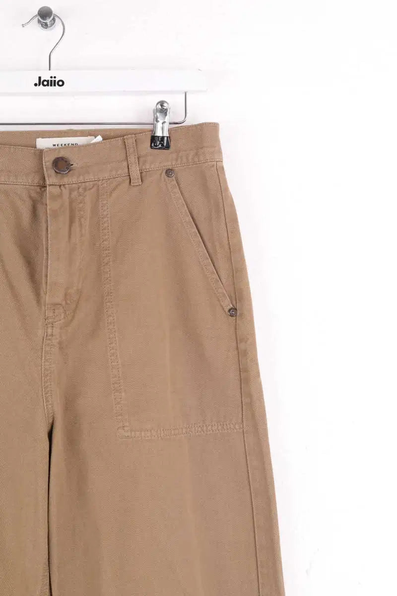 Jean large Max Mara Beige en Coton