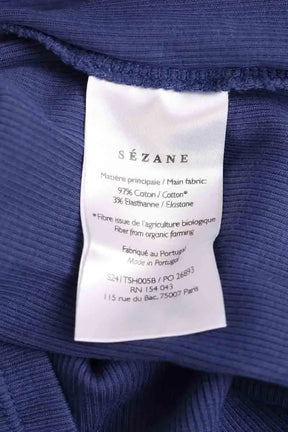 Top Sézane Bleu en Coton