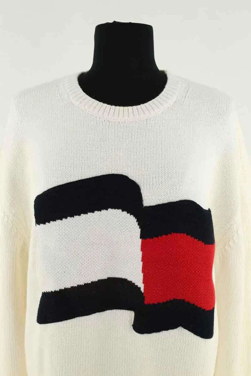 Pull Tommy Hilfiger Blanc en Coton