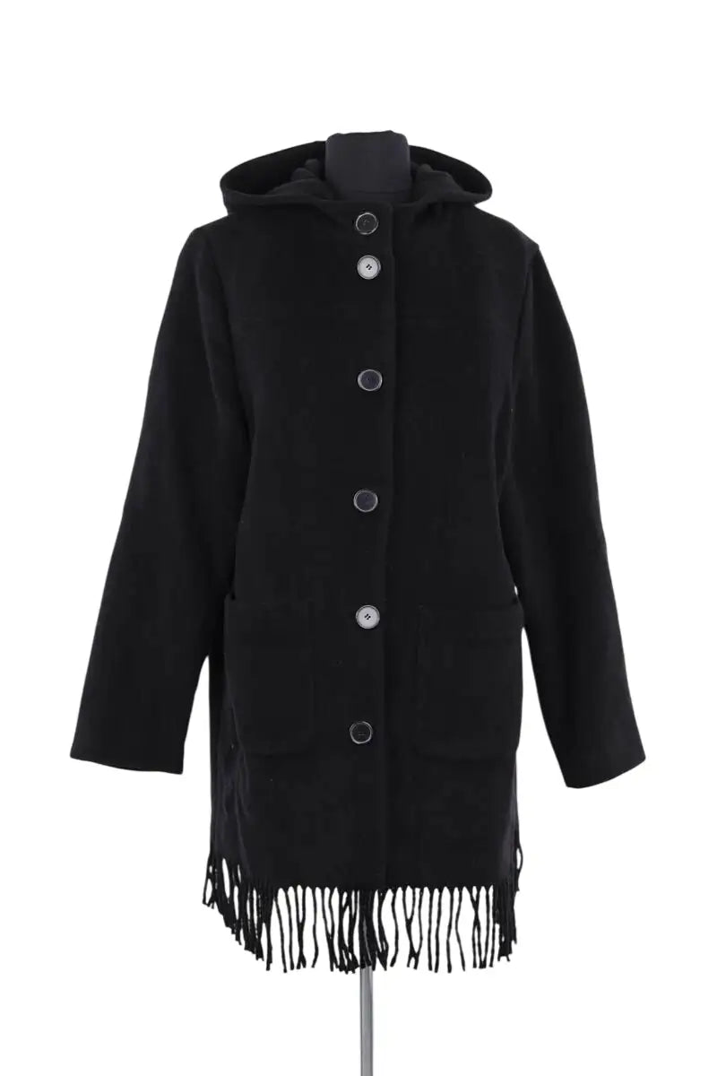 Manteau Claudie Pierlot Noir en Laine, taille L - Seconde Main