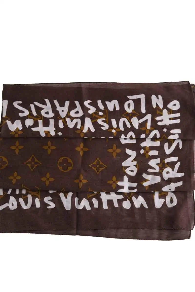 Carré Louis Vuitton Marron en Coton