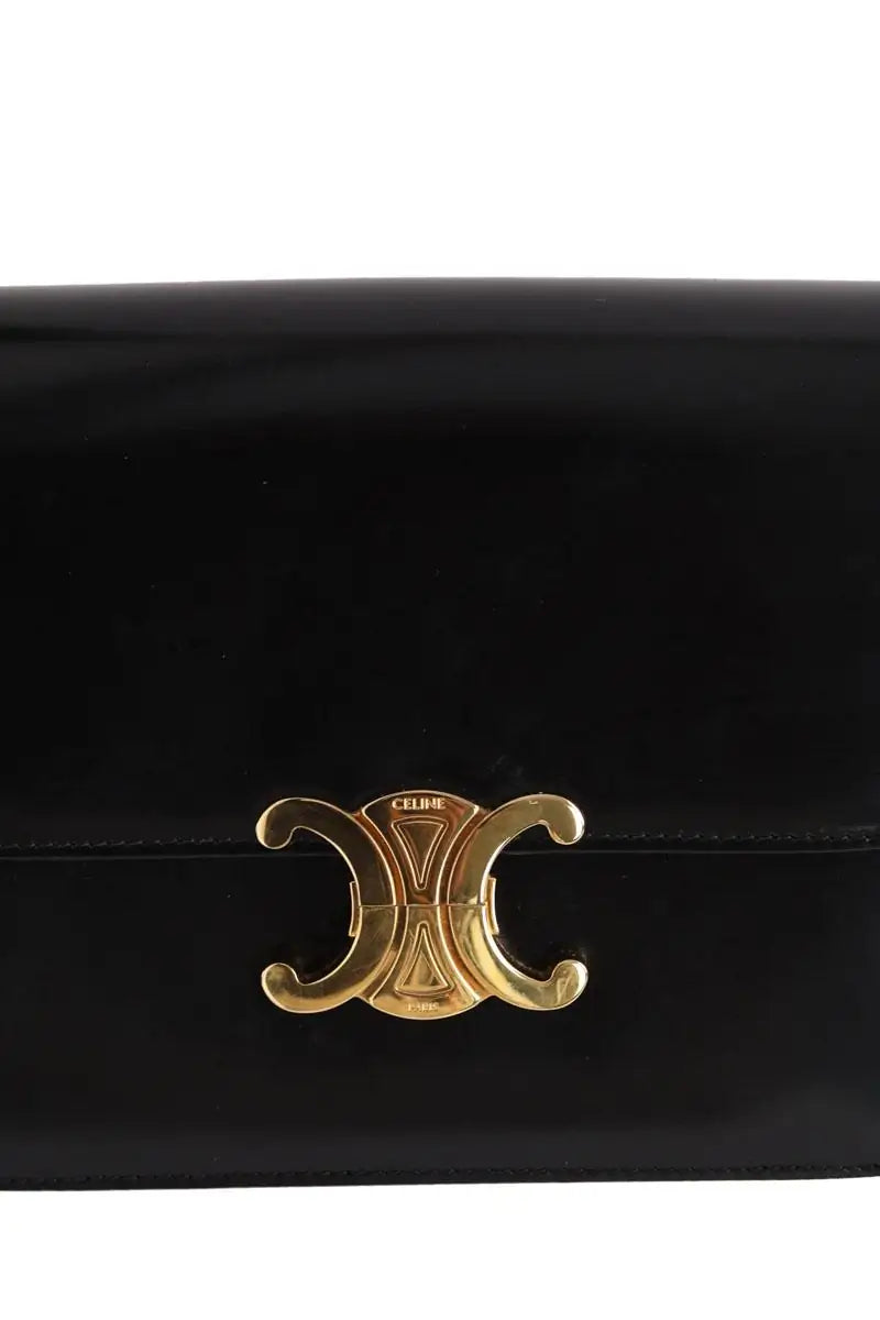 Sac à bandoulière Celine Triomphe Noir en Cuir