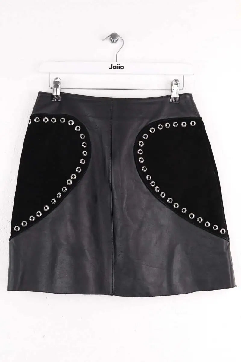 Mini jupe Maje Noir en Cuir