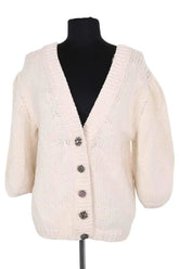 Cardigan Ba&Sh Blanc en Coton, taille M - Seconde Main