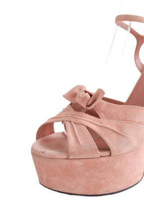 Talons Saint Laurent Rose en Daim
