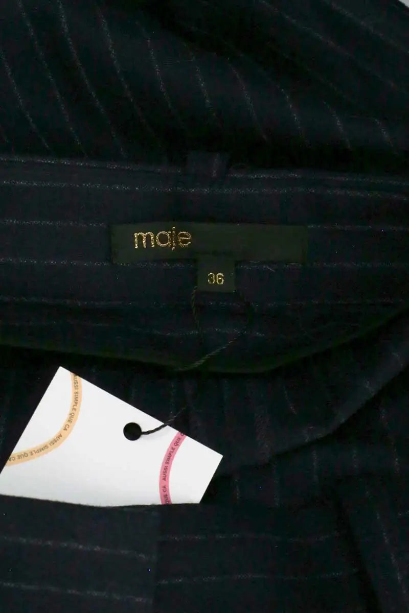 Pantalon Maje Bleu en Laine