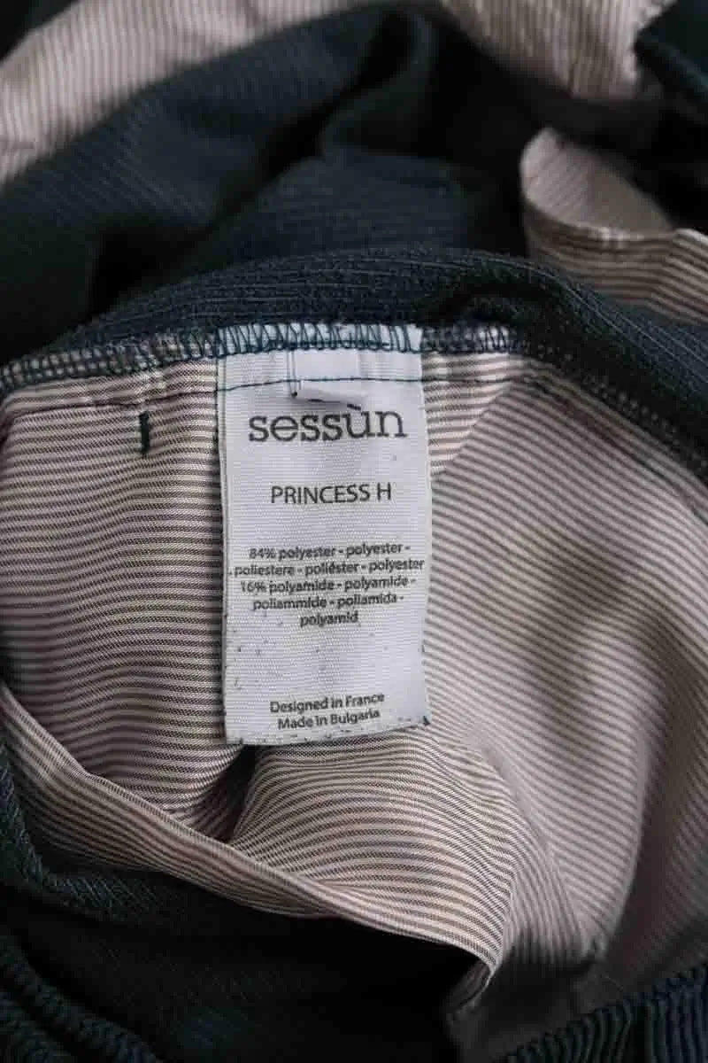 Pantalon droit Sessun Vert en Coton