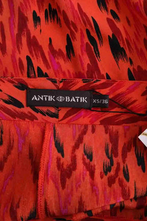 Pantalon droit Antik Batik Orange en Soie