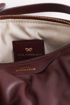Sac à bandoulière Anya Hindmarch Chubby Barrel Bordeaux en Cuir