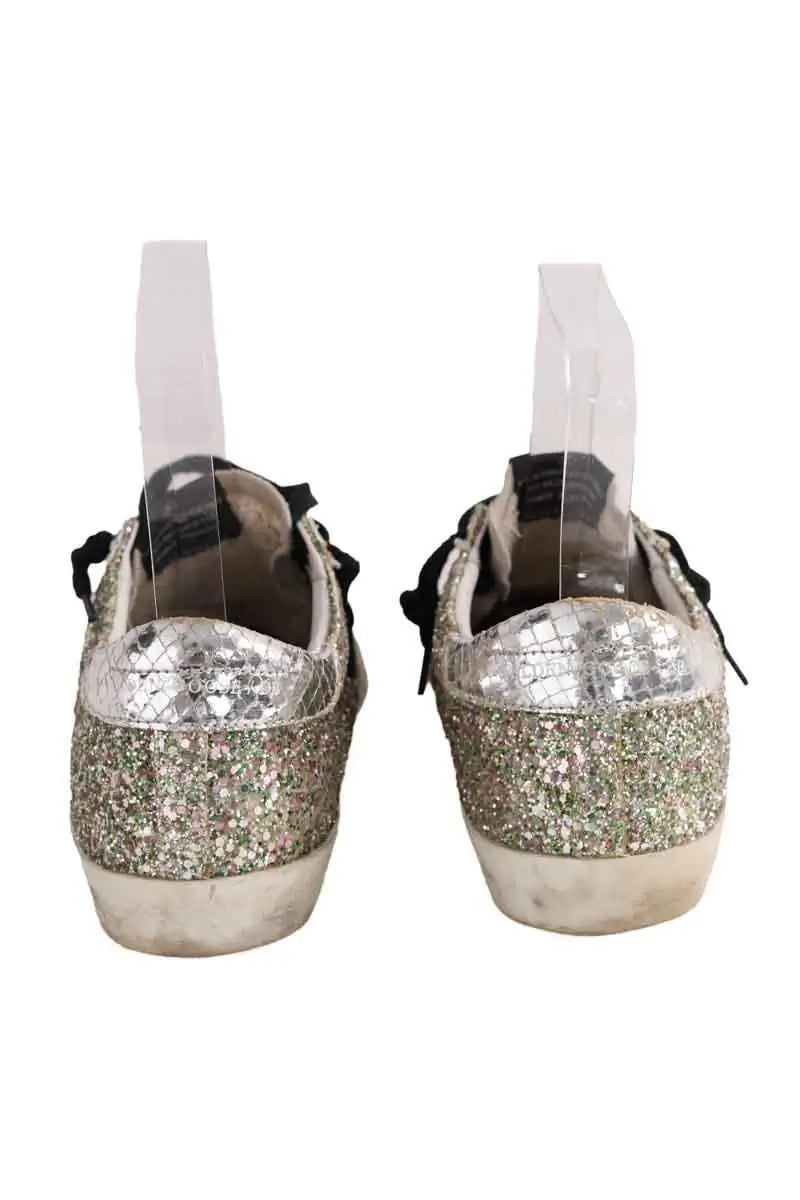 Baskets Golden Goose Superstar Gris en Paillettes