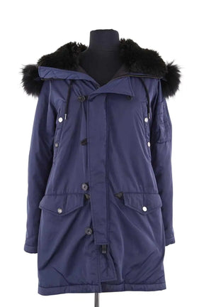 Parka The Kooples Bleu en Synthétique, taille XS - Seconde Main