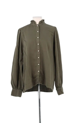 Chemise Ba&Sh Kaki en Coton, taille S - Seconde Main
